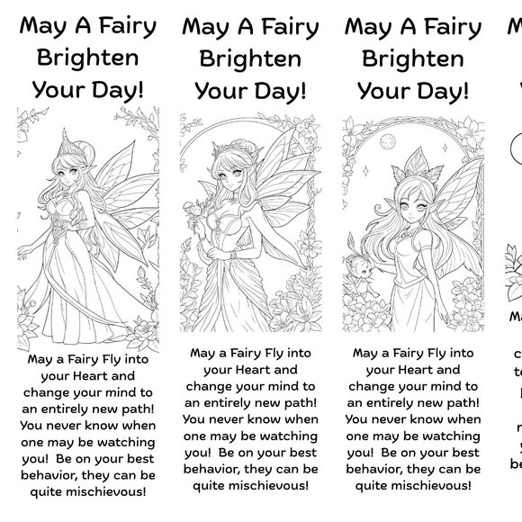 Color Your Own Fairy Bookmarks, 5 qty! - Picture 13 of 16